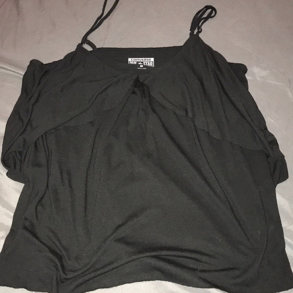 a black shirt